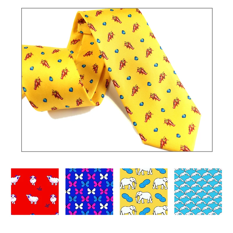 2022 Latest Design Silk Ties Custom Personalized Silk Necktie Animal Tie Digital Printing 100% Silk Mens Tie