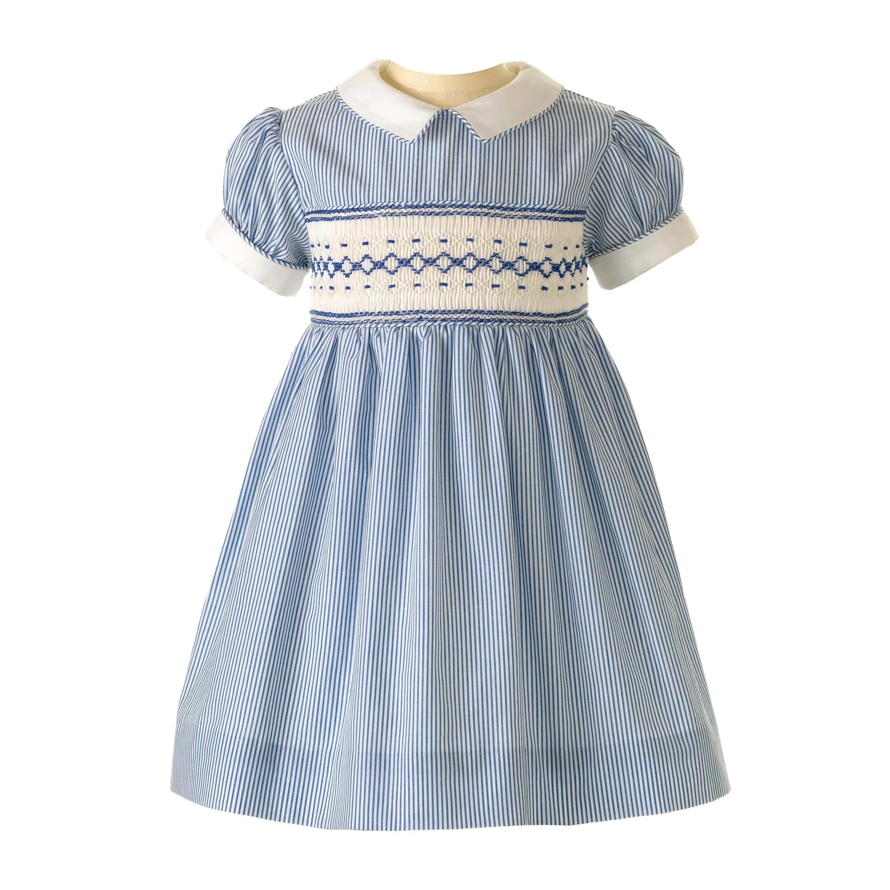
Luxury High Quality 100% Cotton Traditional English Floral Handsmocked Dress 