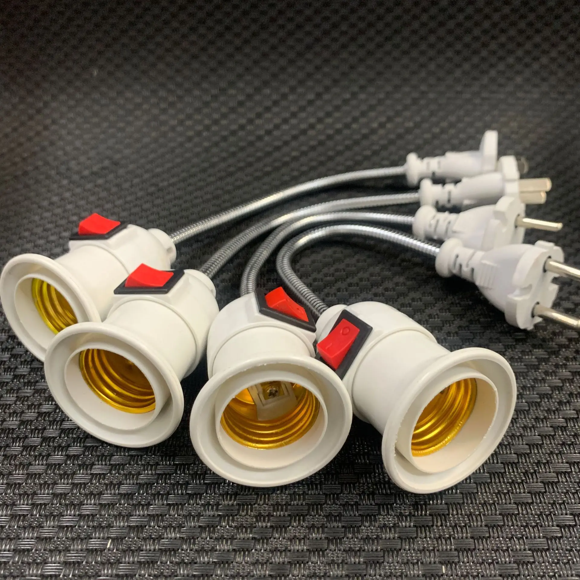 EU/US Plug E27 Lamp Base Wall Flexible Holder Light Socket Converter Bases On/Off 28CM Book light Adapter Plug Switch