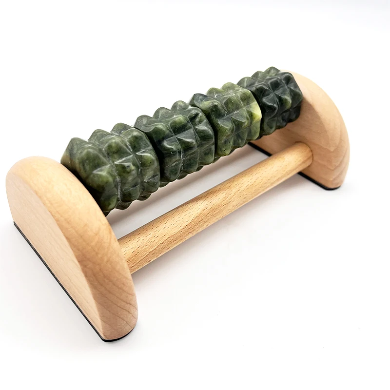 Private Label wood therapy massage jade roller tools feet massager