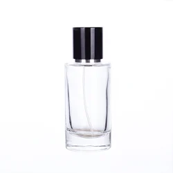 Custom stock round spray bottle 50ml perfume glass bottle with magnetic cap