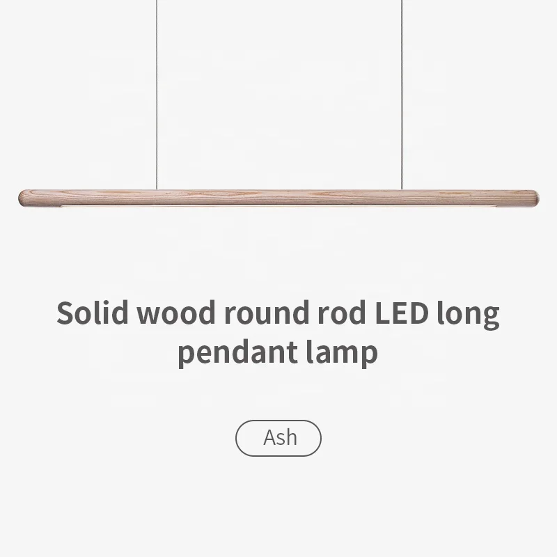 Minimalist Dining Room Wood Pendant Lights Modern Hanging Long  Living Room Bar Nordic Office LED Lamp