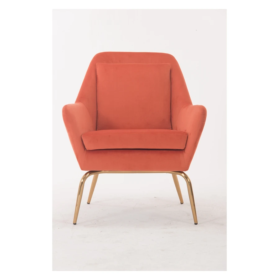 High Quality Sofa Chair Home Furniture Luxury Leisure Modern dining Chair Leisure velvet fabric golden leg