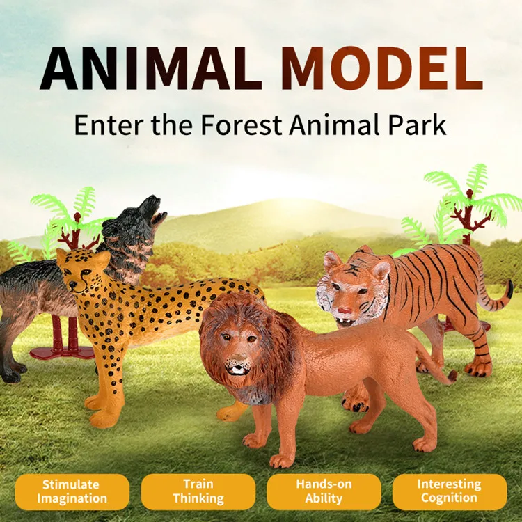 Realistic And Plastic Jumping Wild Animal World Model Toys