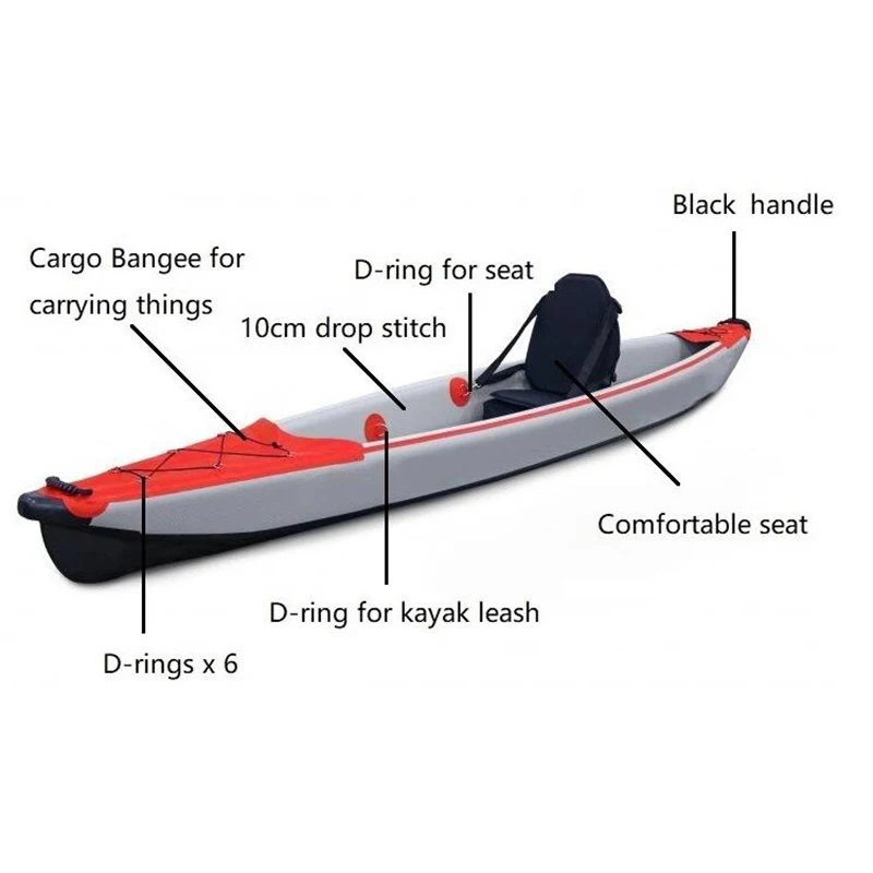 LULUSKY Chinese Suppliers Inflatable  Single Canoe Dropstitch Kayak