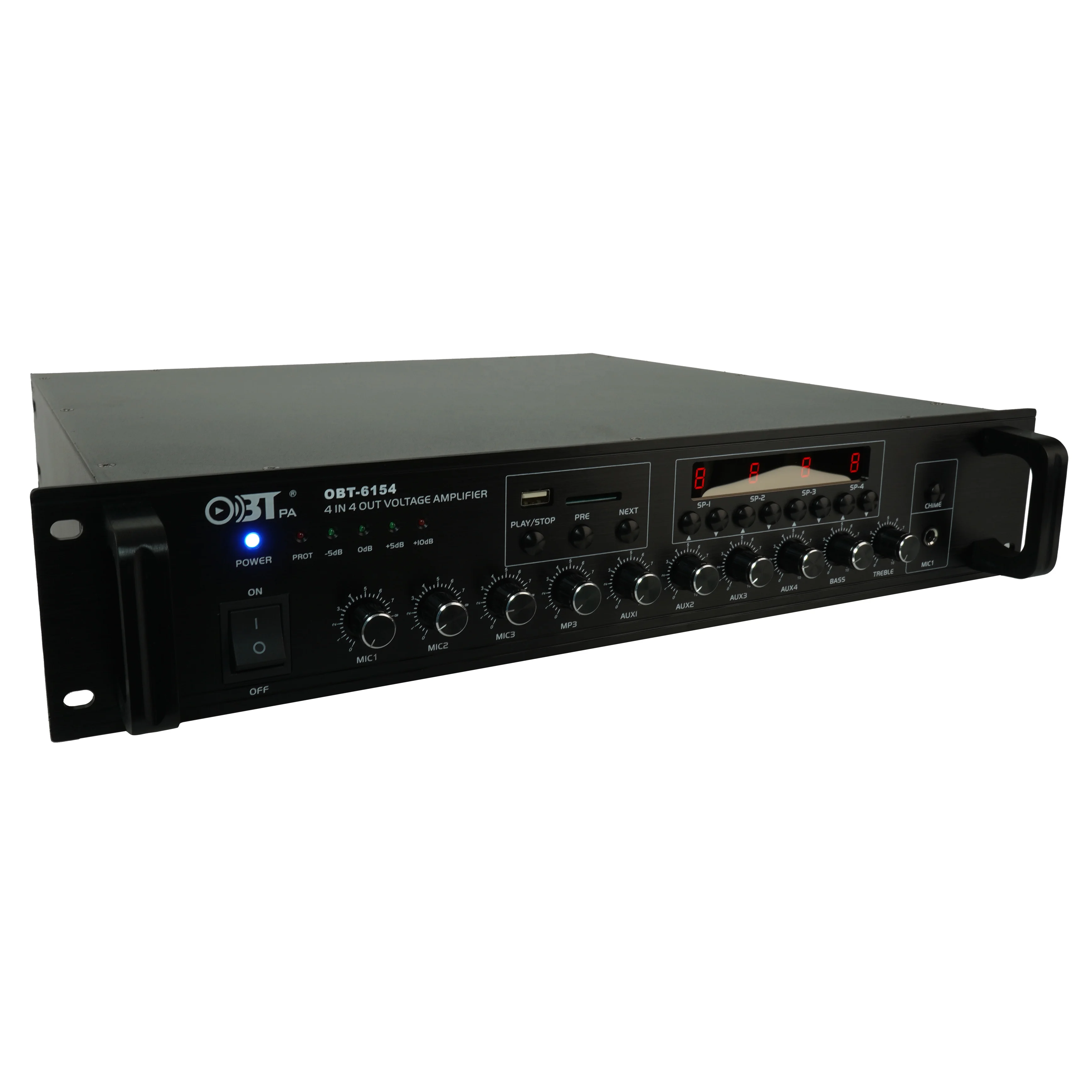 OBT-6154 оптовая продажа Профессиональный Усилитель Pa аудио 4 зоны Mp3 плеер усилитель напряжения