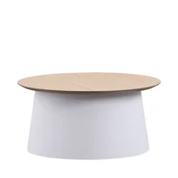 High Quality Trendy Mdf Oak Veneer Living Room Furniture Round Coffee Table