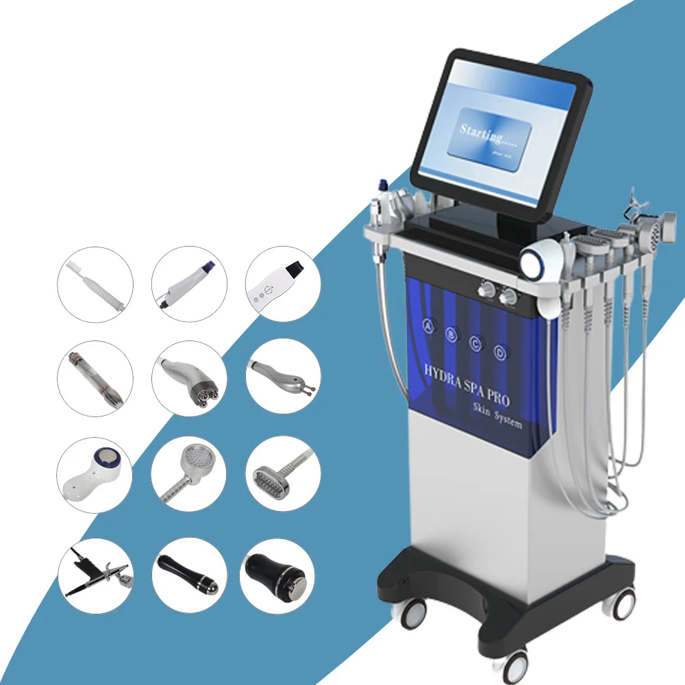 2023 Hot Sale 10 In 1 Oxygen Bio Rf Cold Hammer Hydra Microdermabrasion Machine H2o2 Facial Machine