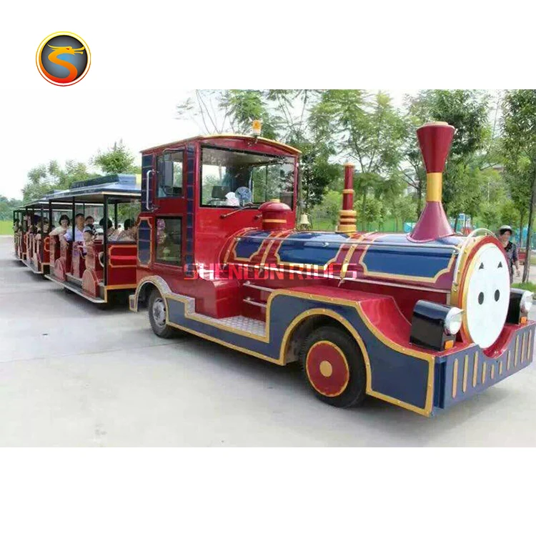 Customized Locomotive Diesel Trackless Train Amusement Park Ride Electric Train For Sale