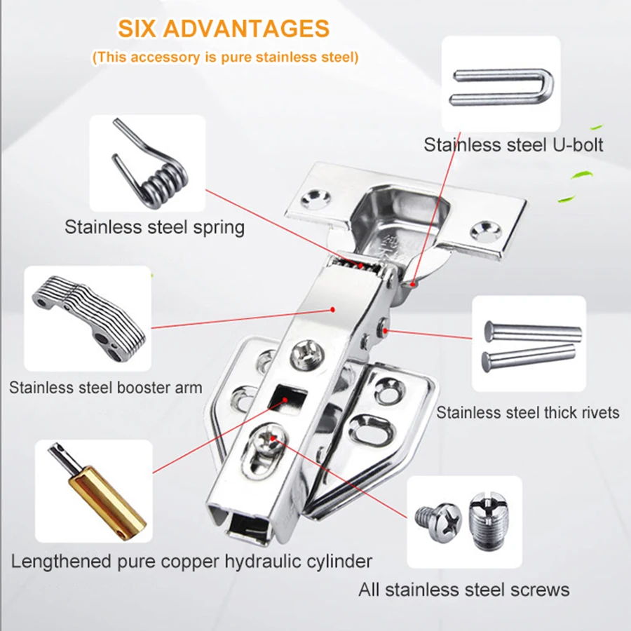 3D Adjust Self Closing Automatic Hydraulic Stainless Steel Inset Soft Slow Close Wardrobe Shoe Cabinet Door Hinges For Kitchen