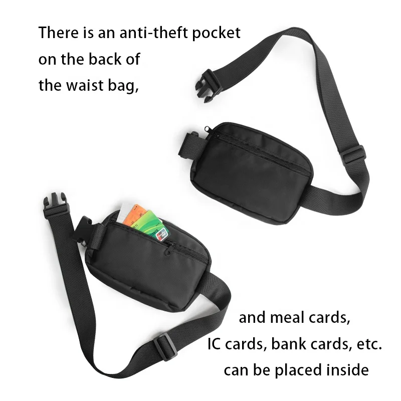Wholesale Unisex Everywhere Mini Nylon Belt bag for walking sports travel
