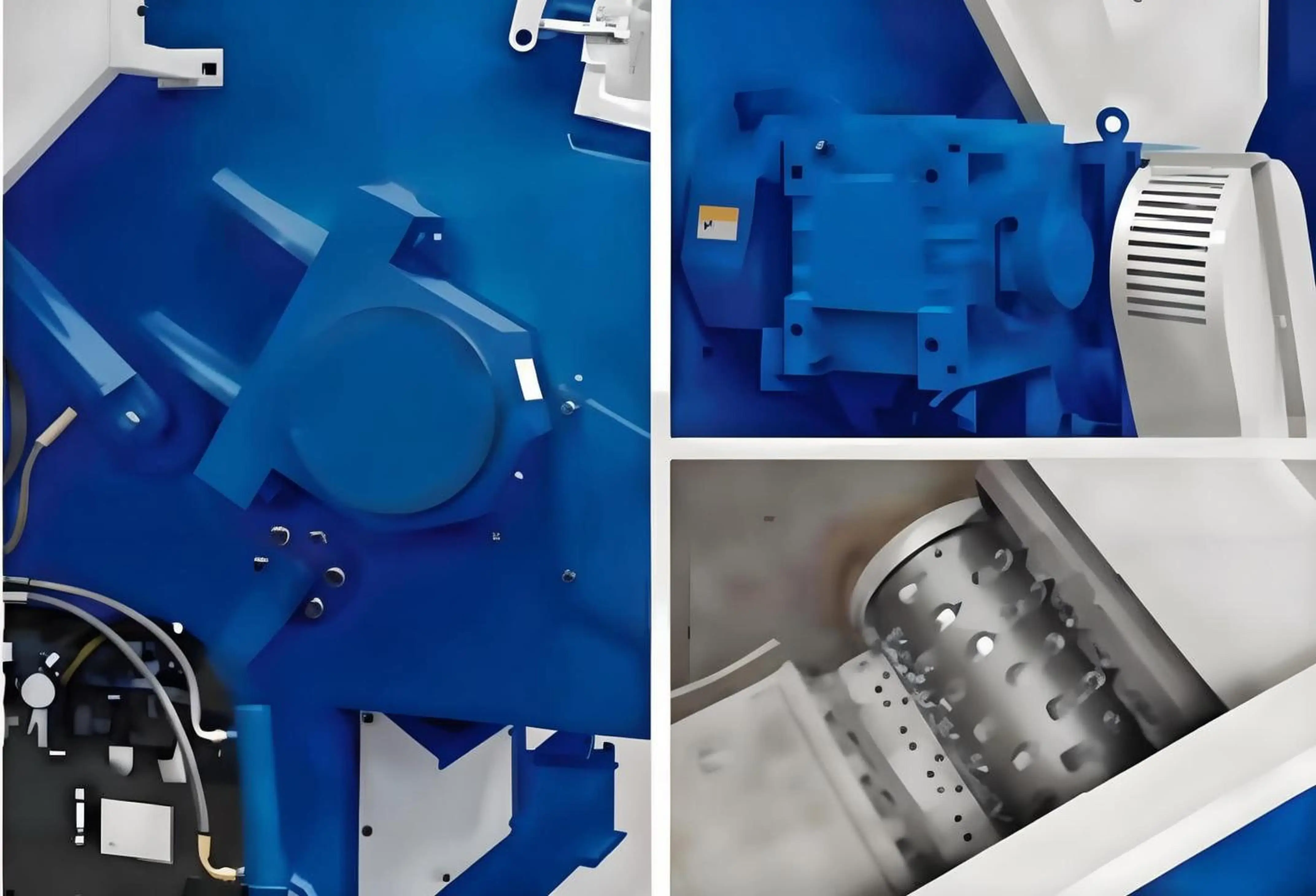 New Double PVC PET PP Plastic Crusher Efficient Shredder Motor Crushing Used Tires Recycling Solid Waste Metal Gear Engine