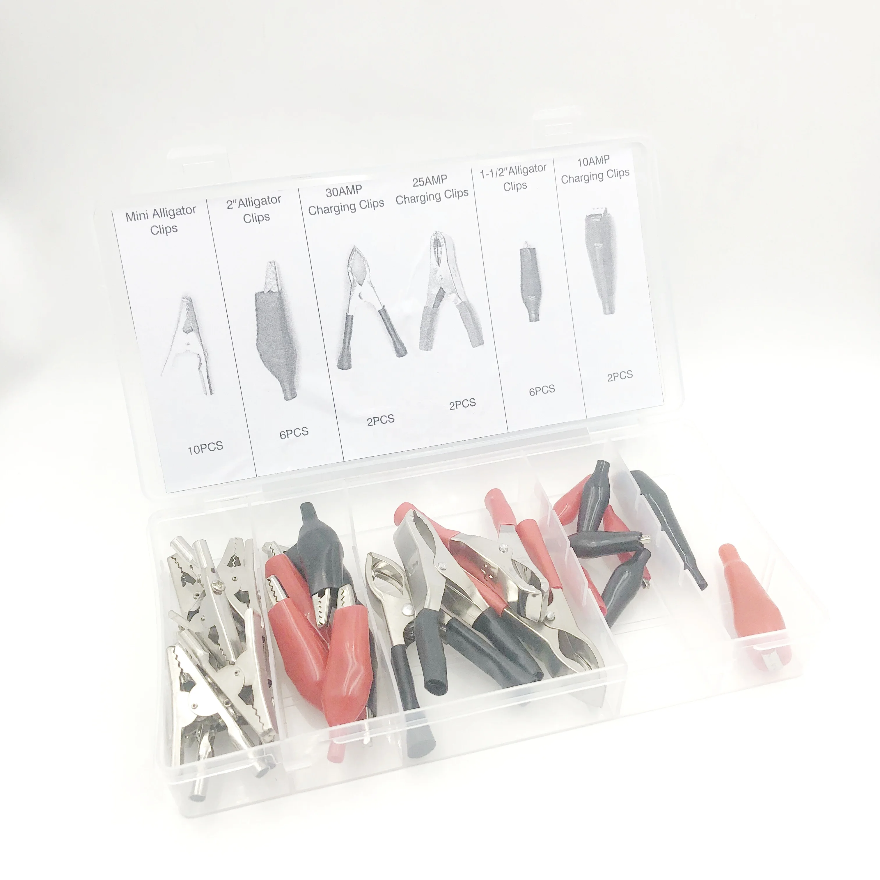 28 PC Alligator Clip Set Assortment Electrical Clamps