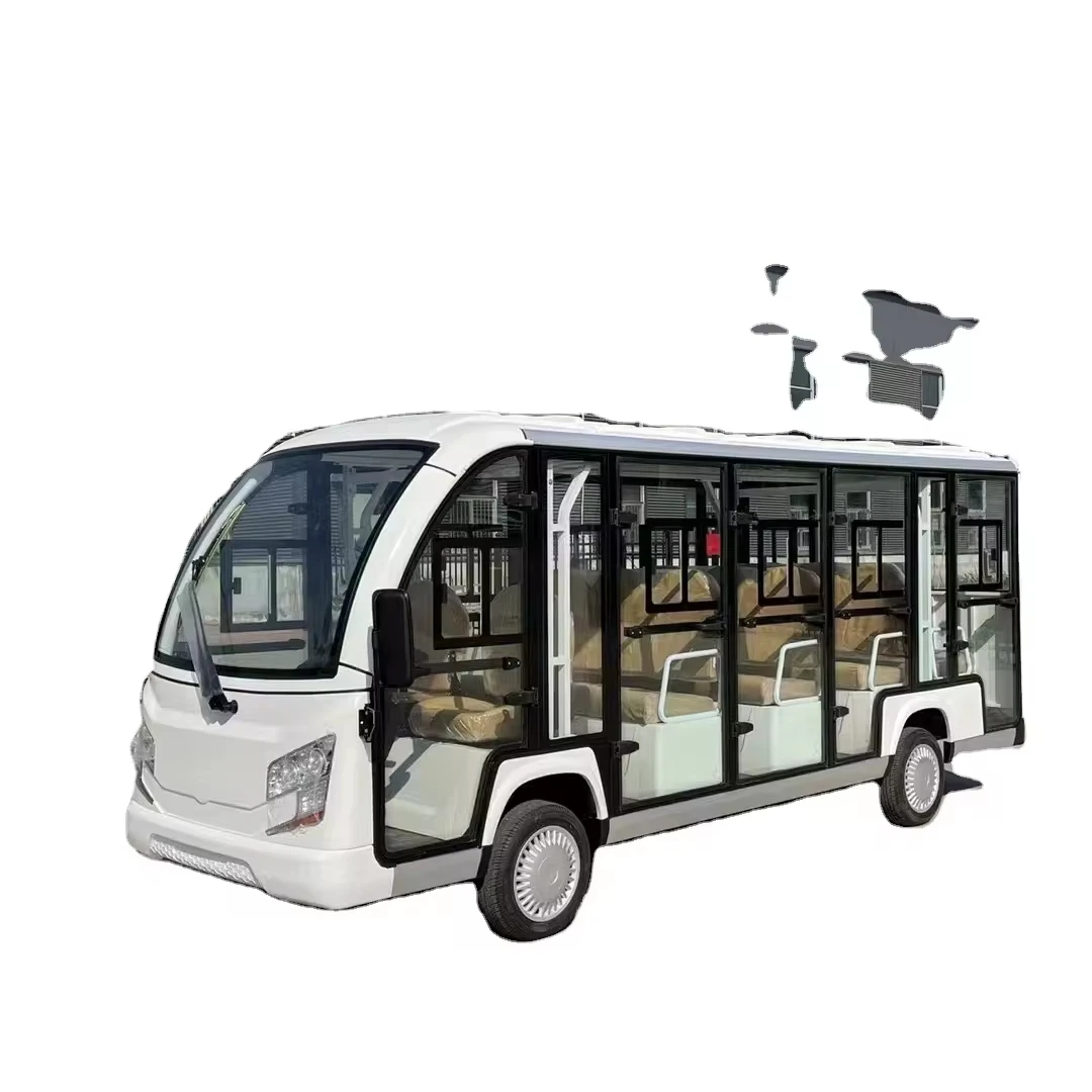 Sharefer Battery Powered 14 Seater Passenger City Vehicle Tourist Shuttle Electric Mini Sightseeing Bus Car