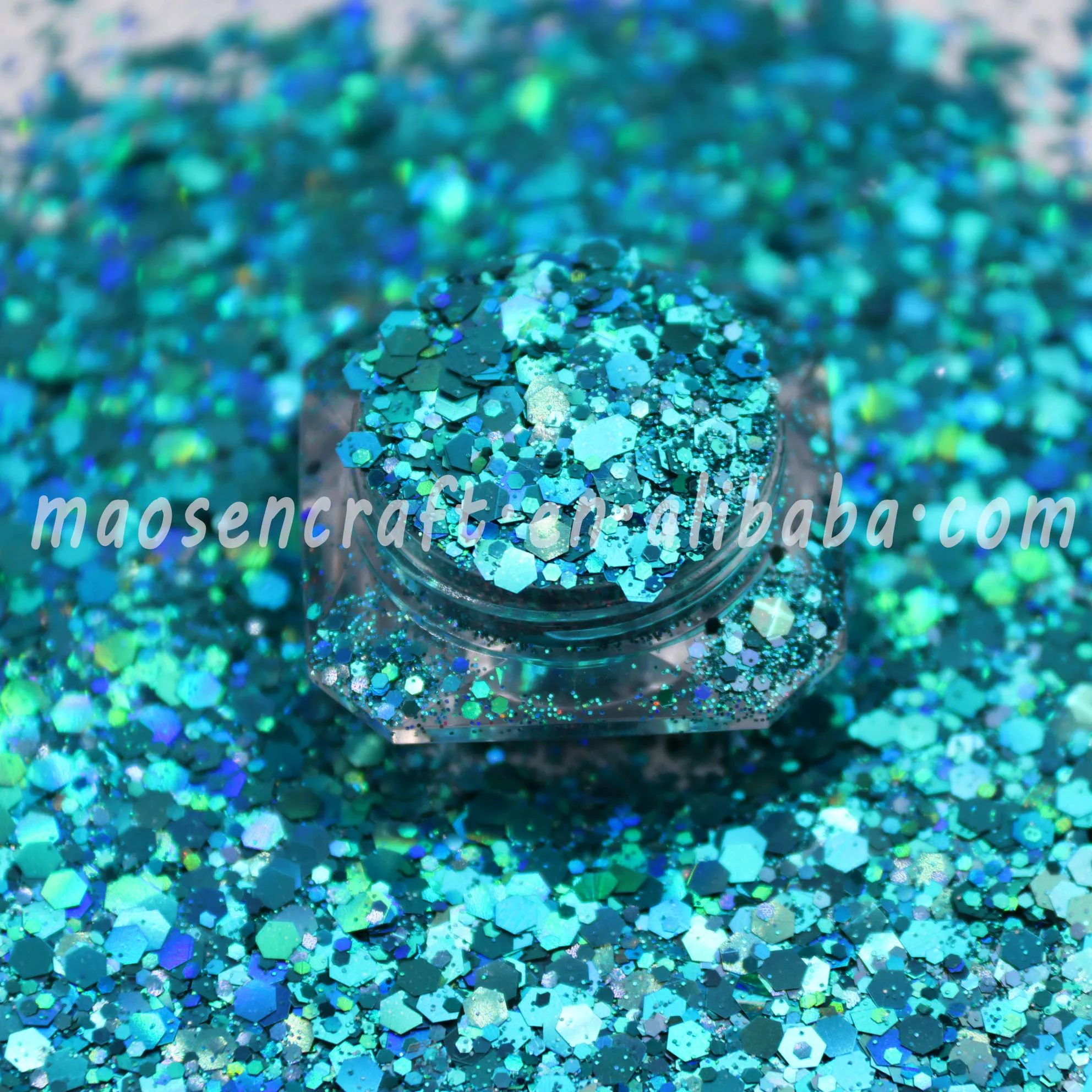 New Design Solvent Resistant Polyester Holographic Rose Gold Chunky Glitter For Nail Resin Tumbler