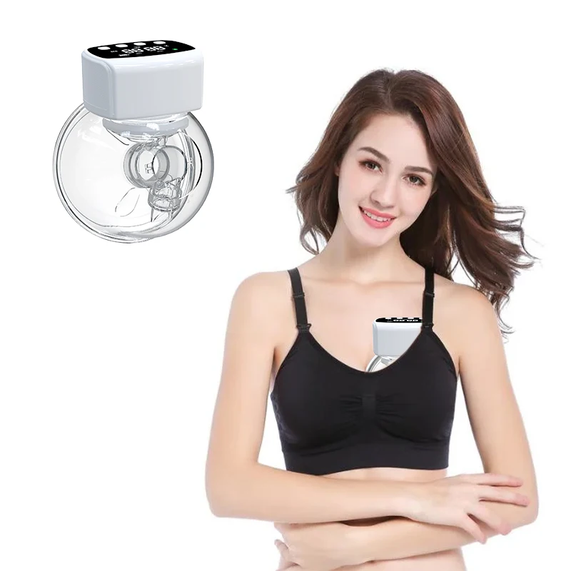 More flexible big wide angle shield Painless Hands Free Milk quantity warning Function Wearable Electric Breast Pump for mother