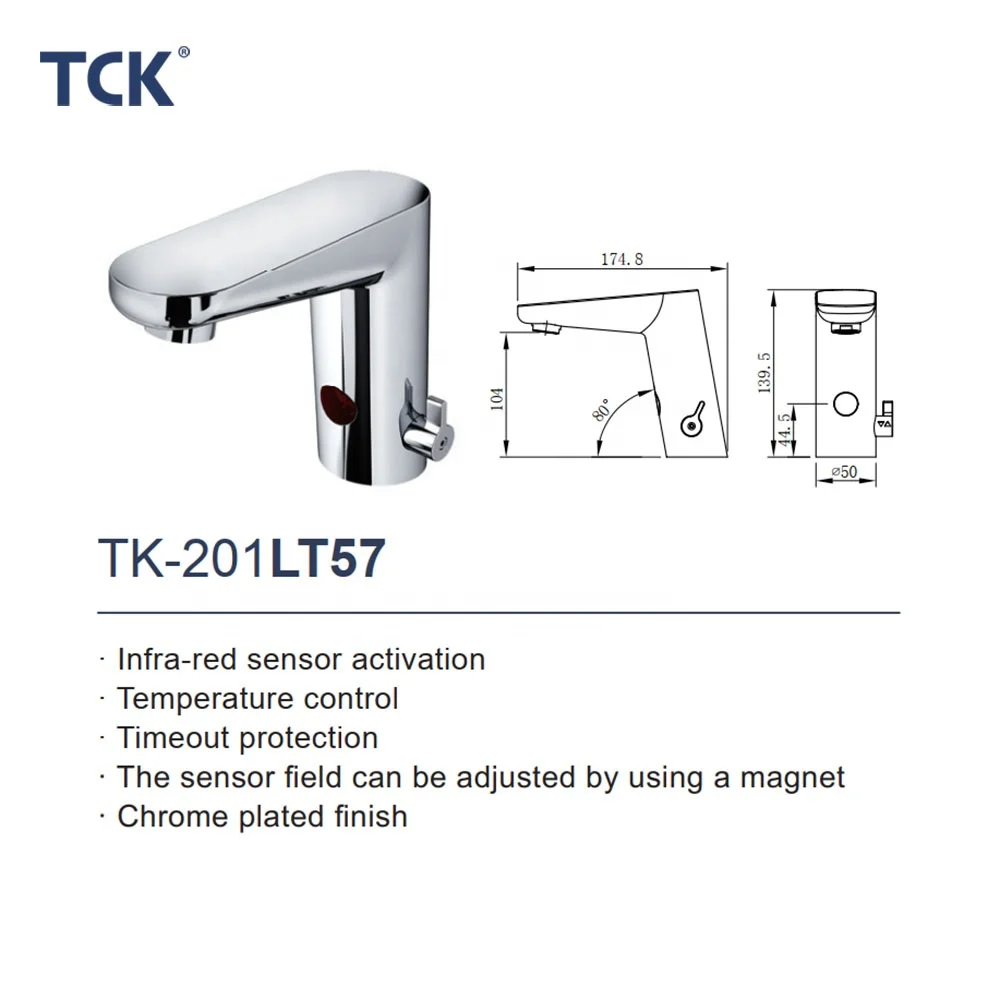 Deck-Mounted intelligence induction basin faucet with temperature control  Touchless automatic infrared sensor mixer taps