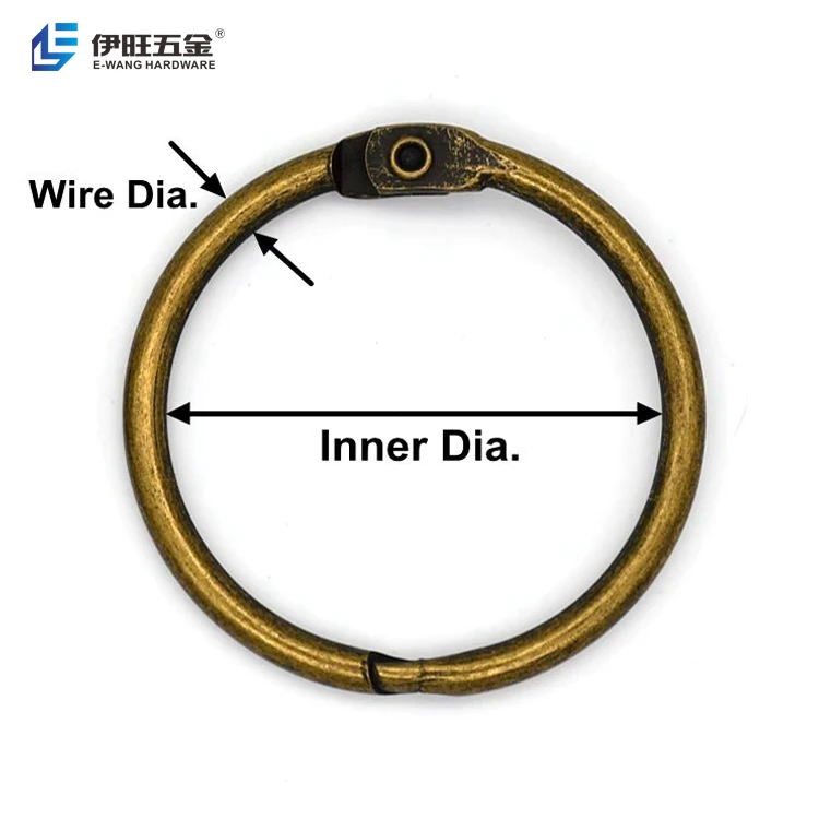 YIWANG Bronze Color Book Rings Metal Loose Leaf Book Binder Rings for Sketchbook Craft