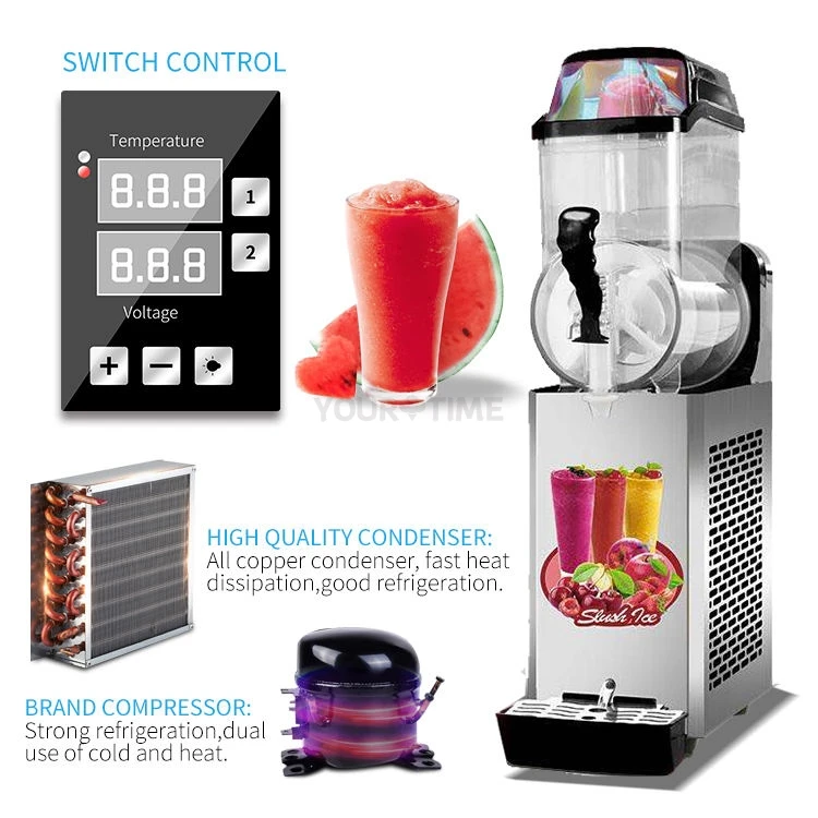 YourTime Commercial Frozen Drink Slush Slushy Making Machine Smoothie Maker Electric Snow Melting Machine
