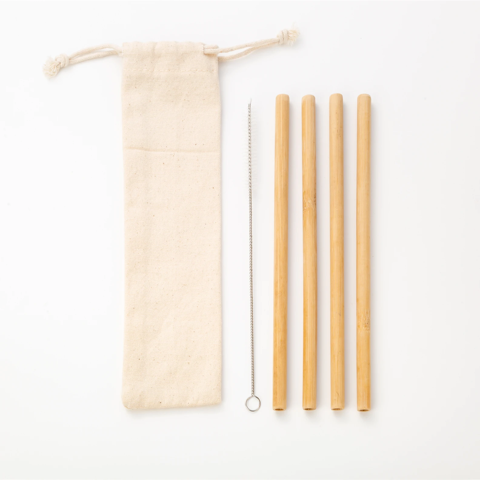 
Biodegradable compostable natural reusable drinking bamboo straw with cleaner brush 