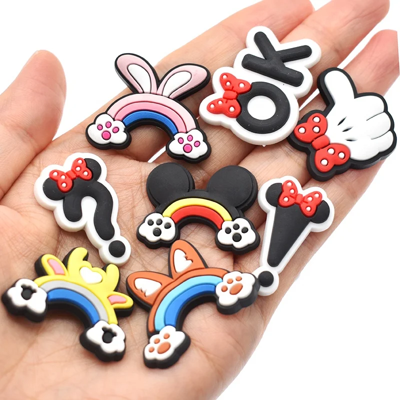 new arrival DISN KIDS cartoon shoe charm PVC Mickey Minnie bow Croc Charms