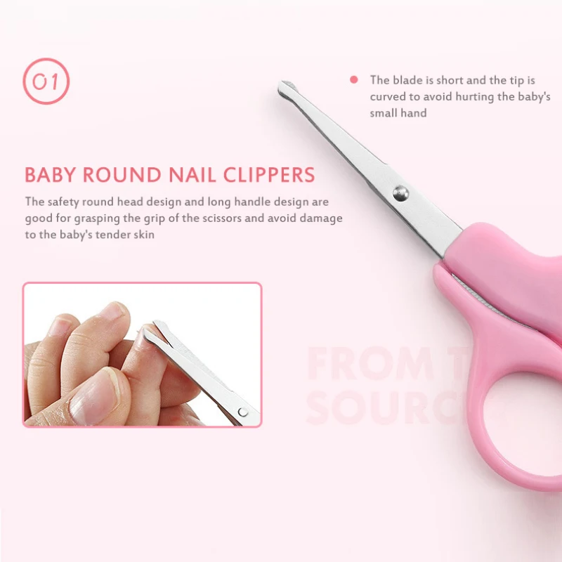 2pcs Newborn Safety Babies Portable Scissors Clipper Baby Manicure Set