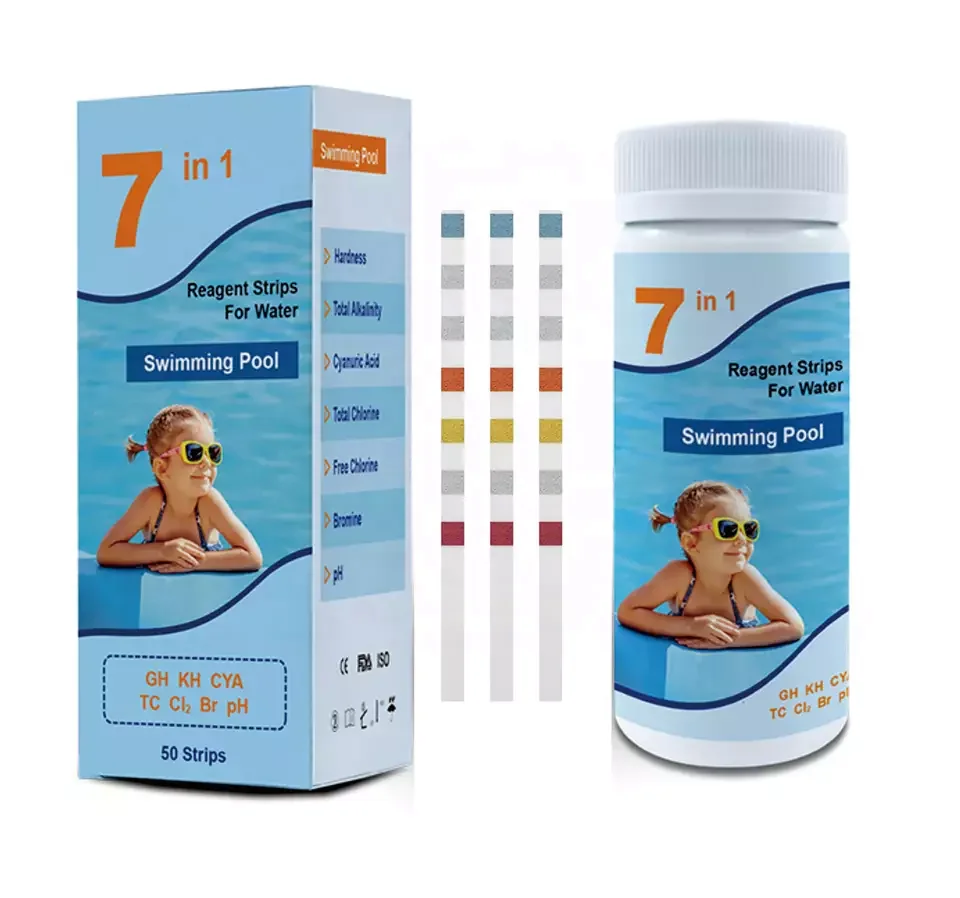 7 in 1 Swimming Pool Water Test Kits, Hardness PH Hot tub Spa Water Quality Test Strips