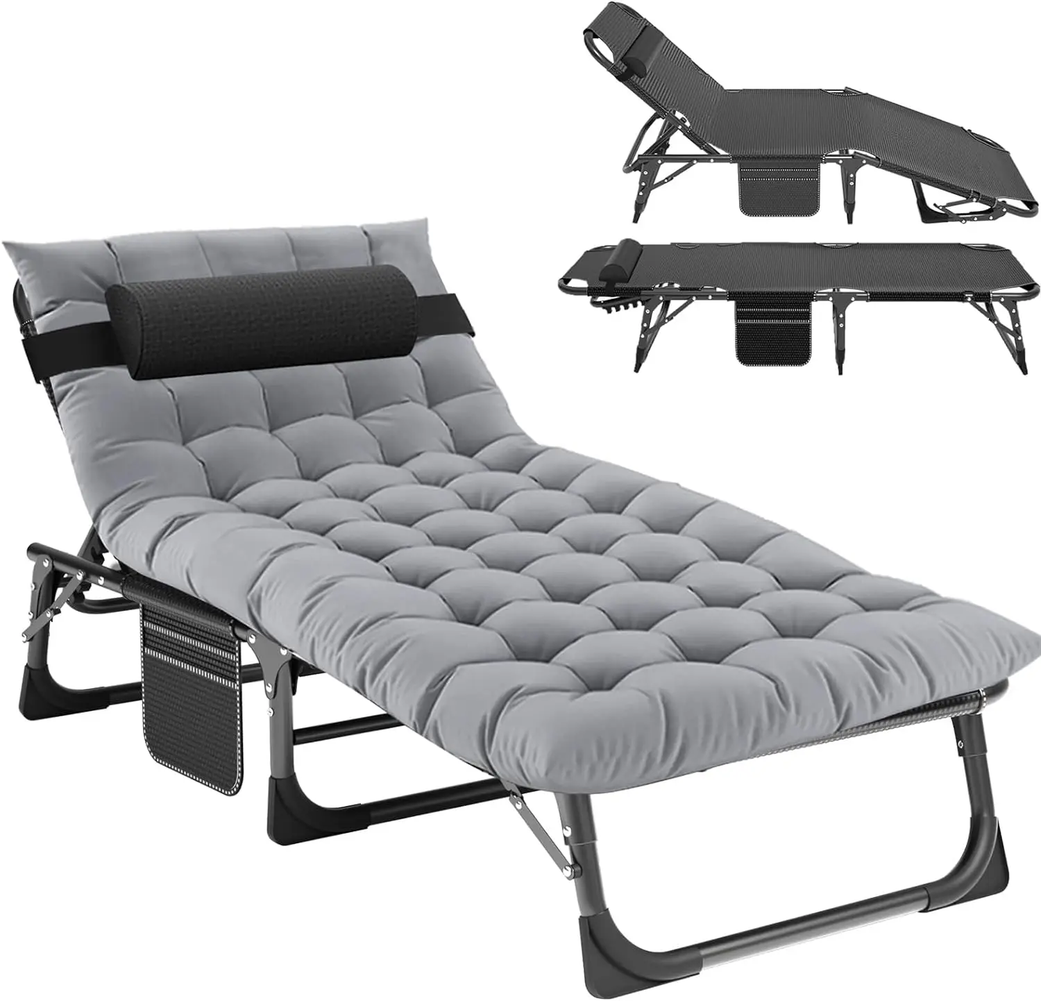 Hot Sales Cot Size Portable Adjustable Positions Fold up Bed Hideaway Indoor Outdoor Cot Folding Bed with Mattress for Adults