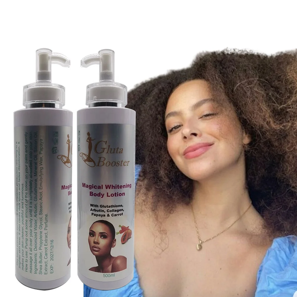 Gluta Booster Magical Whitening Body Lotion Easy Glow With Papaya&Carrot Bleach Body Cream for African Skin care Moisturizes