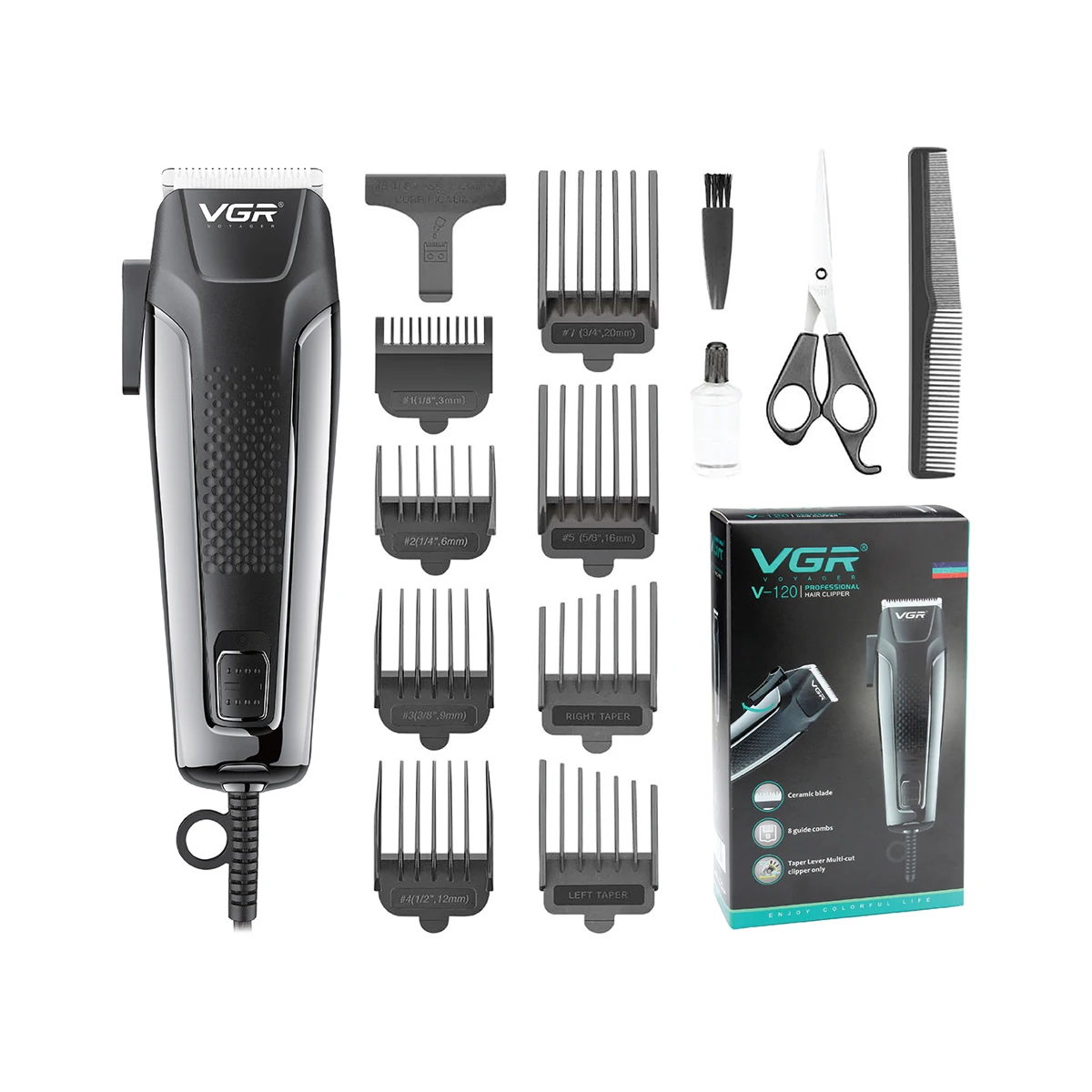 VGR V-120 AC Motor Hair Cutting Machine Adjustable Powerful Hair Trimmer  Professional Electric Hair Clipper for Men
