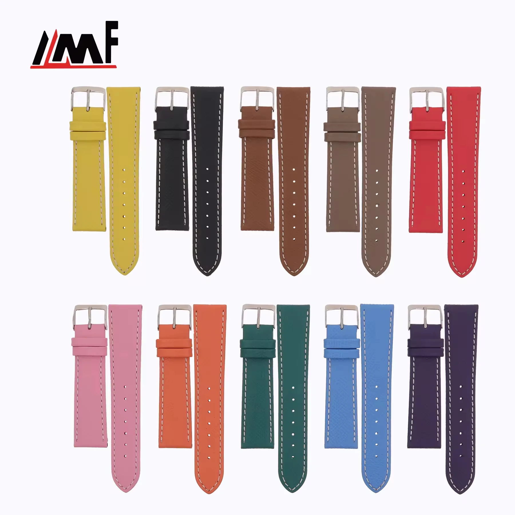 Factory Custom Italian Epson Calf Leather 16mm 18mm Watch Band Durable Colorful Luxurious Unisex Fashion Accessory