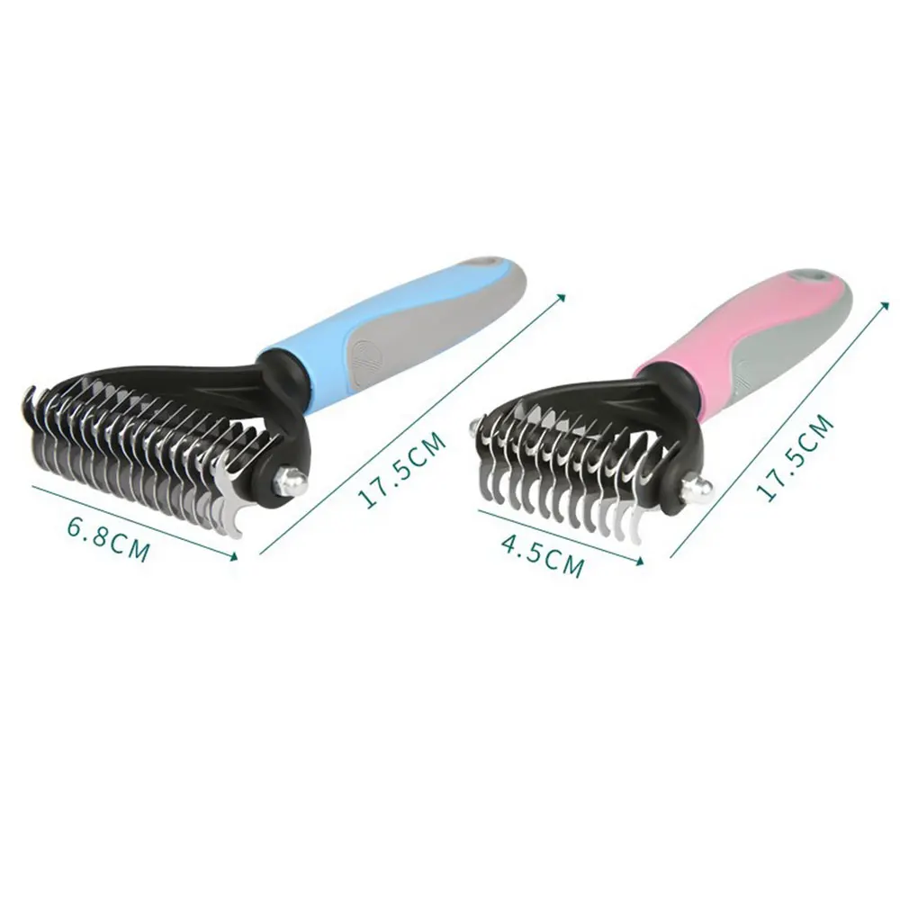 Best Selling Pet Grooming tool- 2 Tool 2 Sided Dematting Undercoat Rake steel Brush Combs For small animals Dogs And Cats