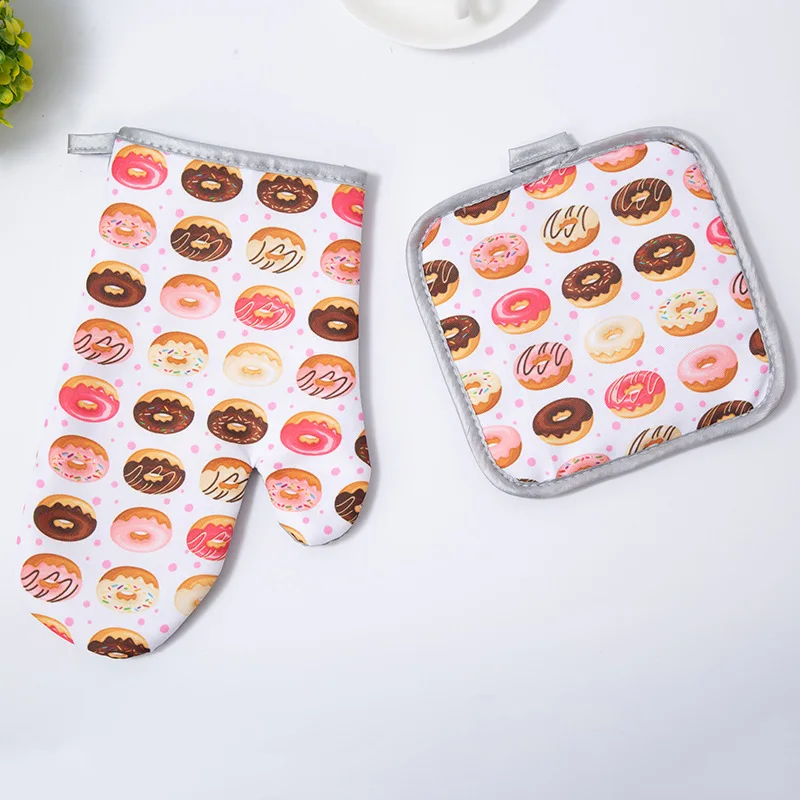 Wholesale Sublimation Heat resistant Kitchen Custom Oven Mitts and Pot Holders Sets