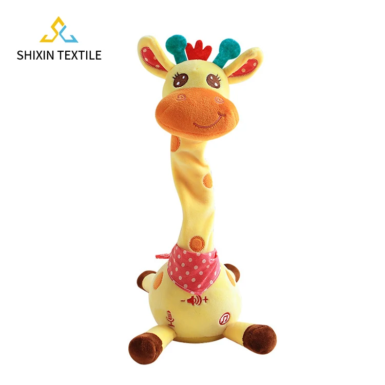 Custom Hot Selling Funny Usb Charging Interactive Stuffed Fish Cat Pet Toys Electric Giraffe Plush Electrical Animal Toy For Fun