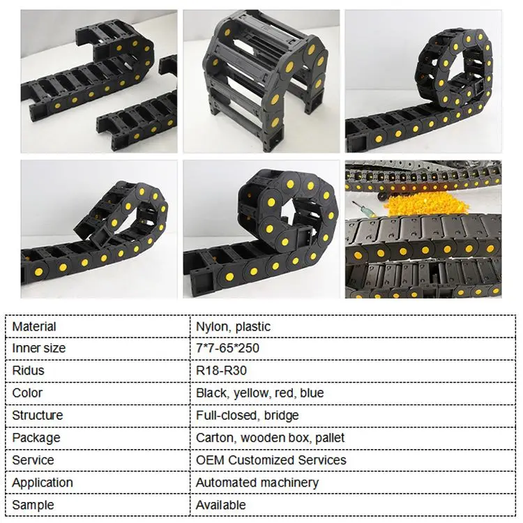 Heavy duty long travel plastic drag chain for cnc