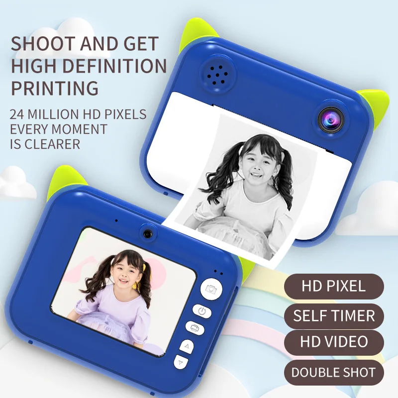 2022 New Arrival Kids Toy Camera Youtube Children Selfie Toy 2.4 Inch Games Video Digital Print Camera for Boys Christmas Gift