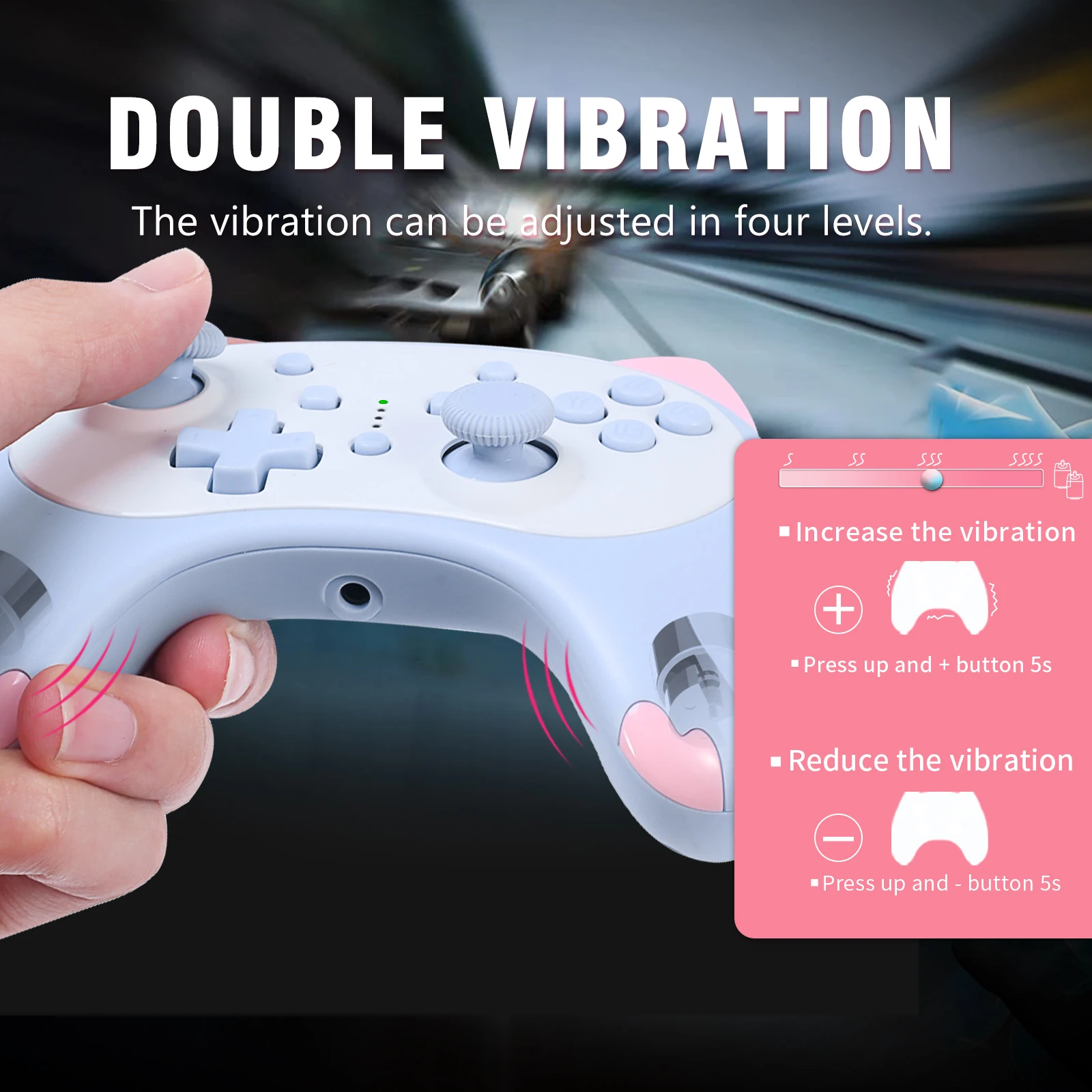 IINE Cat Controller for Nintendo Switch/Lite/OLED Cat Controller,With 3.5mm Headset Jacked Auto fire Moto Vibration