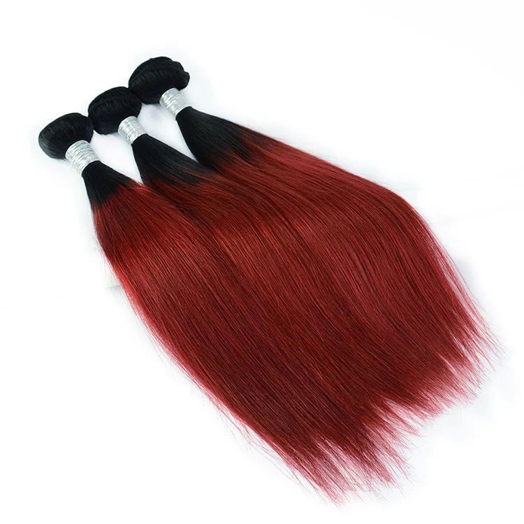Wholesale Ombre Braiding Hair Bundles Red Color Ombre Hair Extensions Wholesale Weft Hair Extensions