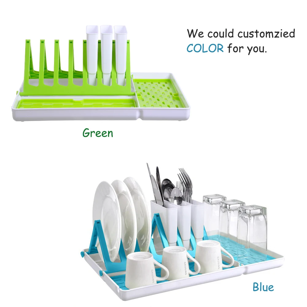 New home kitchen and restaurant foldable over the sink top dish cup fork cutlery plastic drying rack organizer cookware dryer
