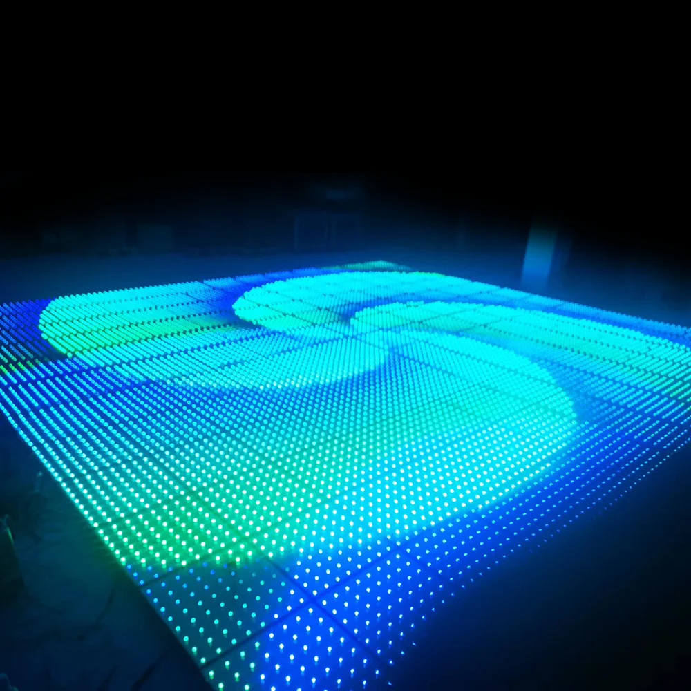 
Factory direct professional LED stage lights illuminated led tempered glass video dance floor DMX led video display panel 