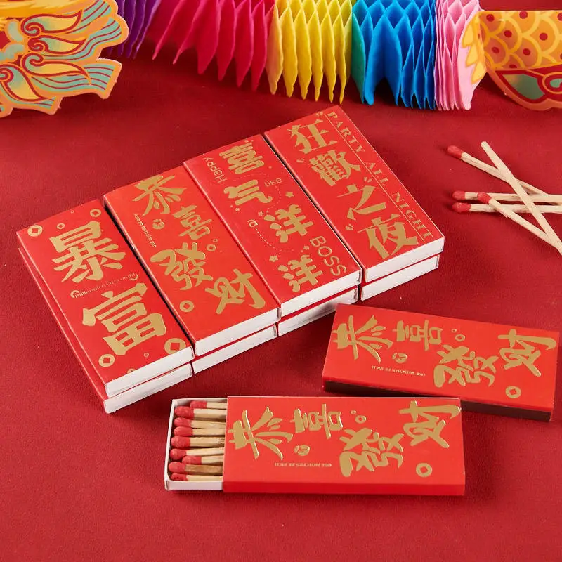 Top Fashion Gold Foil 200 Boxes Matches Lighters Smoking Accessories Alumette Production candle matches stick for hotel Colored
