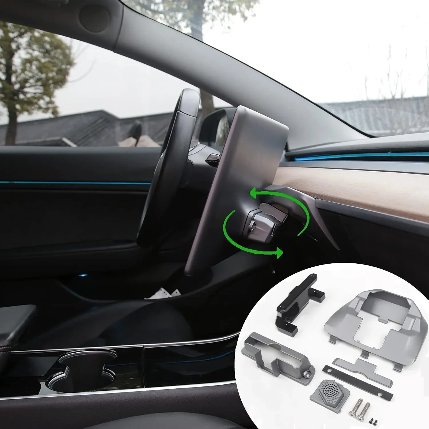 2024 автомобильные аксессуары для tesla model 3 y поворотный кронштейн экрана вращающийся 360 градусов