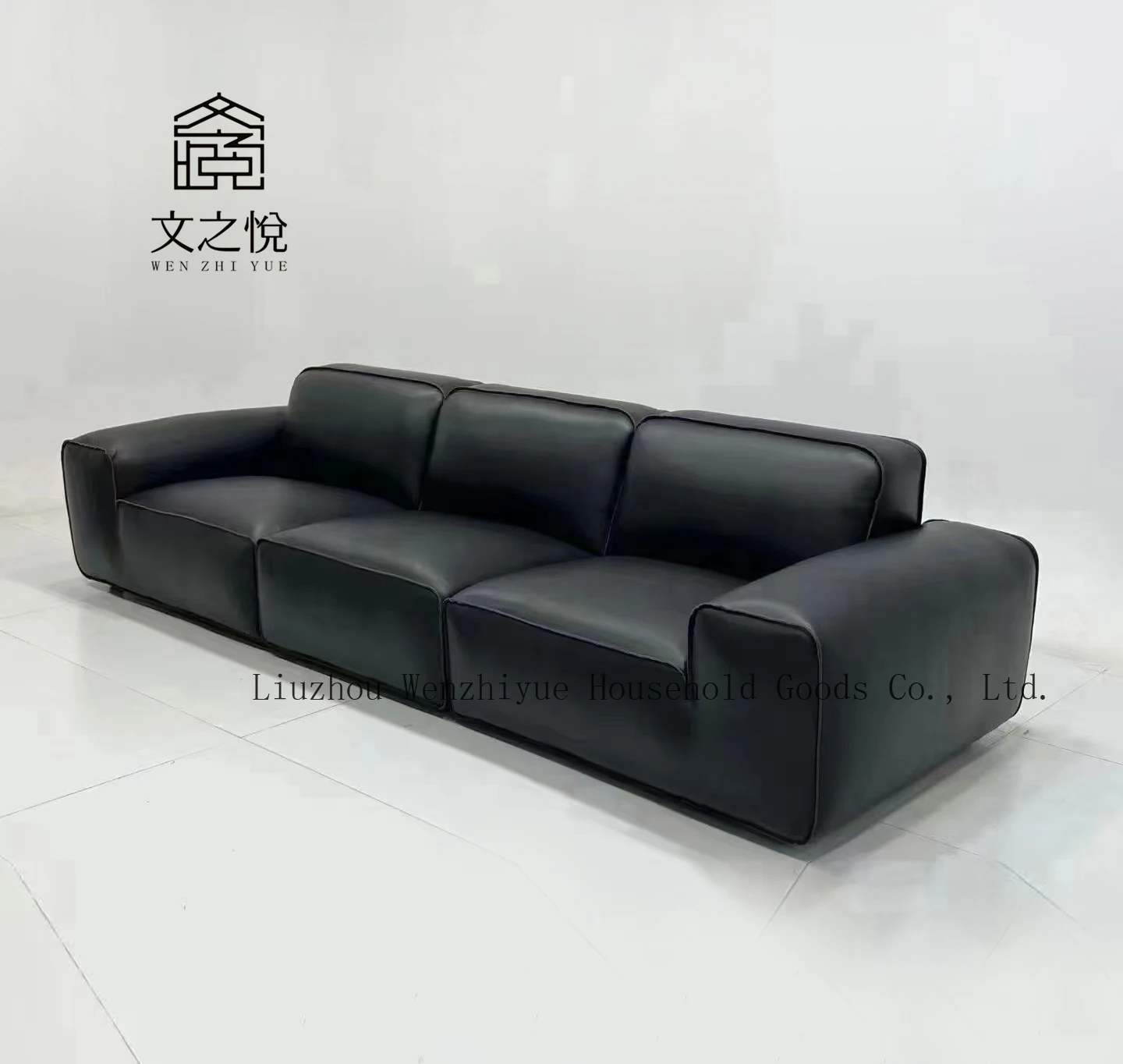 Italian design Modular office sofa full grain leather sectional couches for modern living room sofa set for Hotels