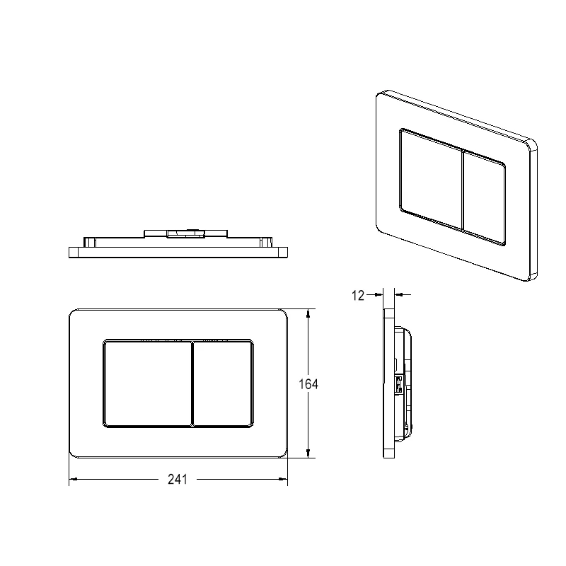 SUS 304 Flush Plate for Bathroom Accessories Concealed Cistern Push Button Stainless Steel