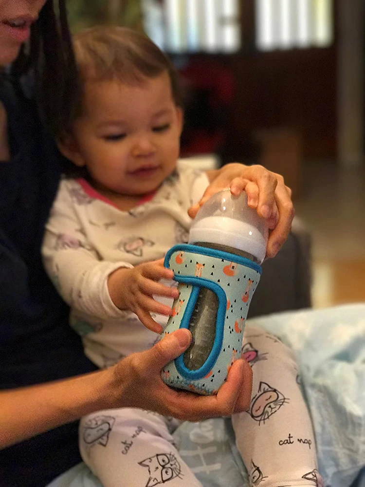 8 oz Bottle Cover Non-Slip Grip Eco-Friendly Neoprene Baby Bottle Cover