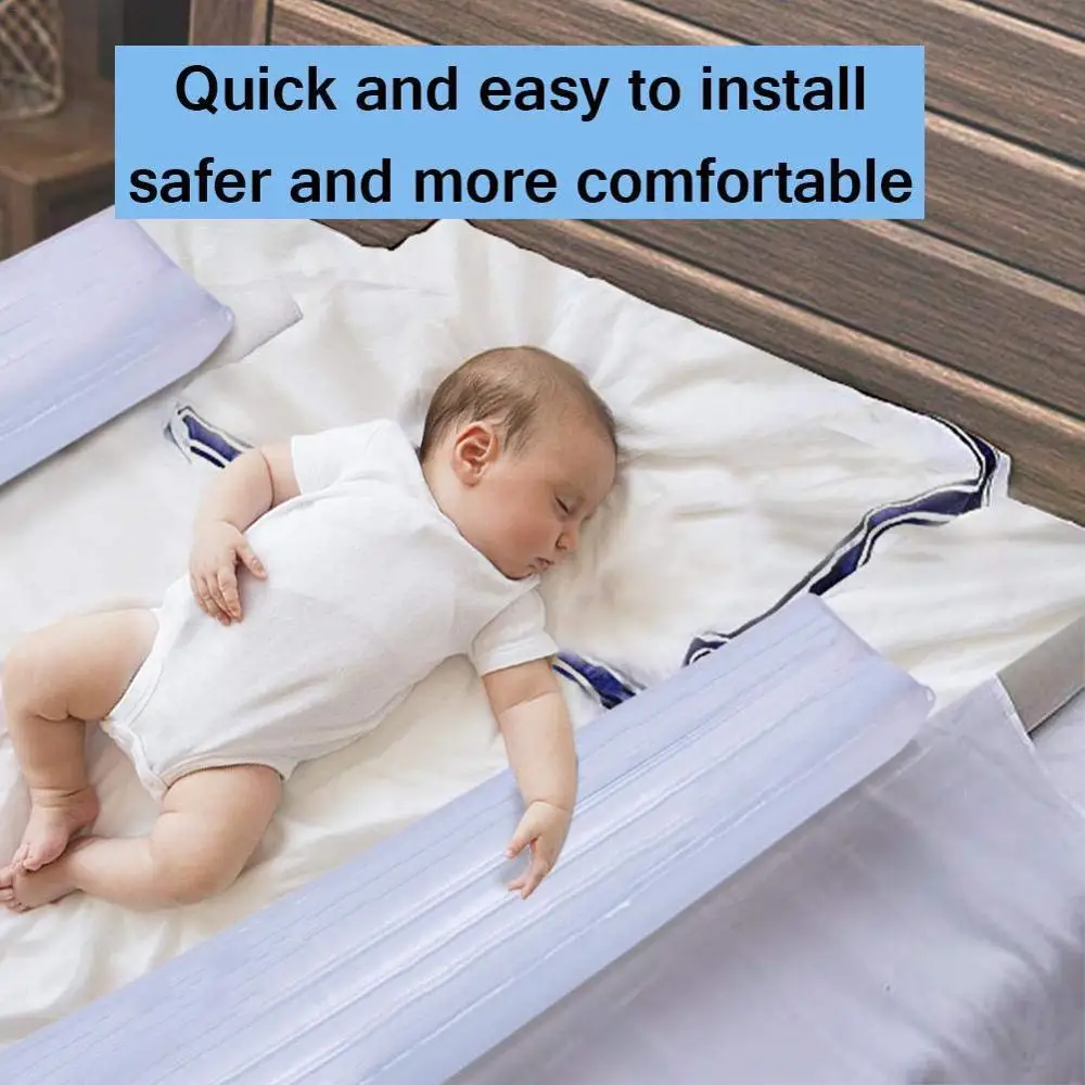 Bed Rails Bumpers Toddlers PVC Non-Slip Bed Guardrails Inflatable Baby Safety Bed Rail Great for Home Hotel Travel