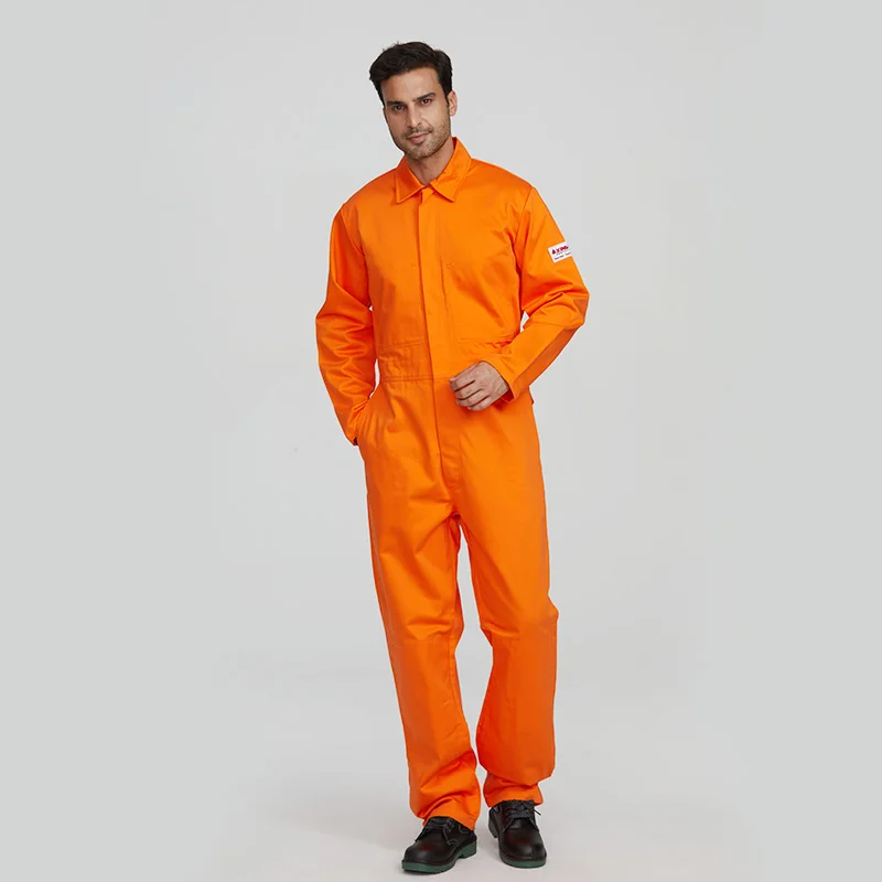 FRECOTEX Unisex Cotton Work Anti Fire Coveralls Breathable Fire Flame Retardant Safety Fr Fire Proof Coverall