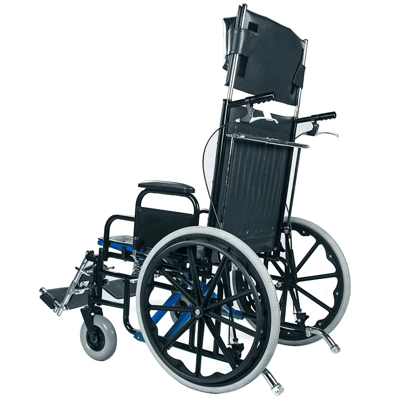28 inch wheel factory price aluminum lightweight adult manual reclining wheelchair with high back