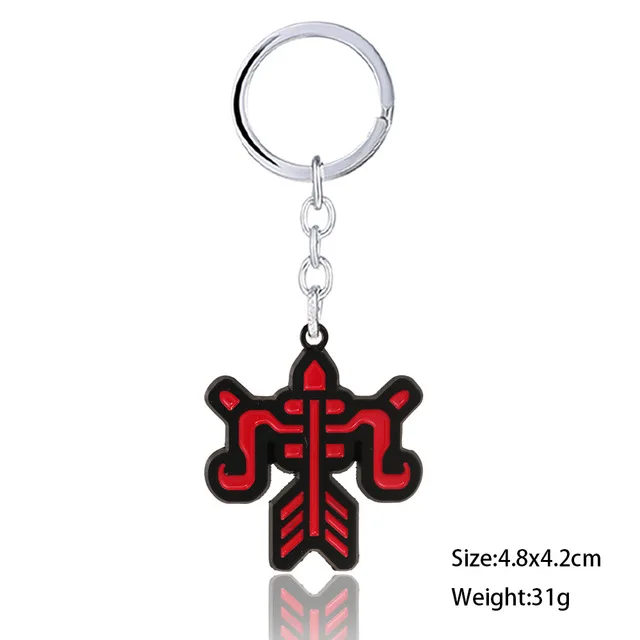 Game MHW Monster Hunter Broadsword Keychain Cartoon Monster Metal Pendant Necklace For Men Gifts