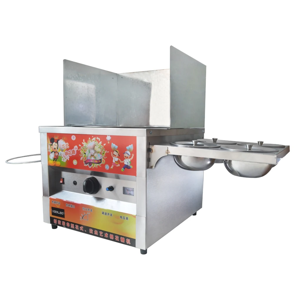 XEOLEO Commercial Gas Cotton Candy Maker Fancy Cotton Candy Machine Stainless Steel Gas Candy Floss Machine Equipment